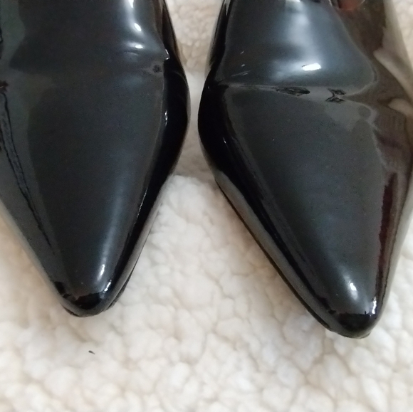 🛑SOLD🛑 PROENZA SCHOULER Black Patent Leather Mules Kitten Heel - Picture 14 of 16